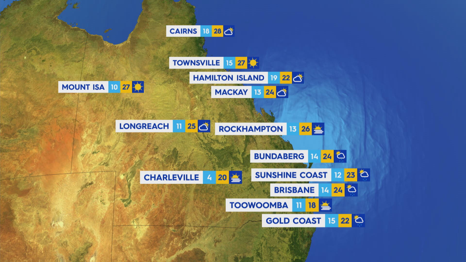 National weather forecast for Wednesday July 10